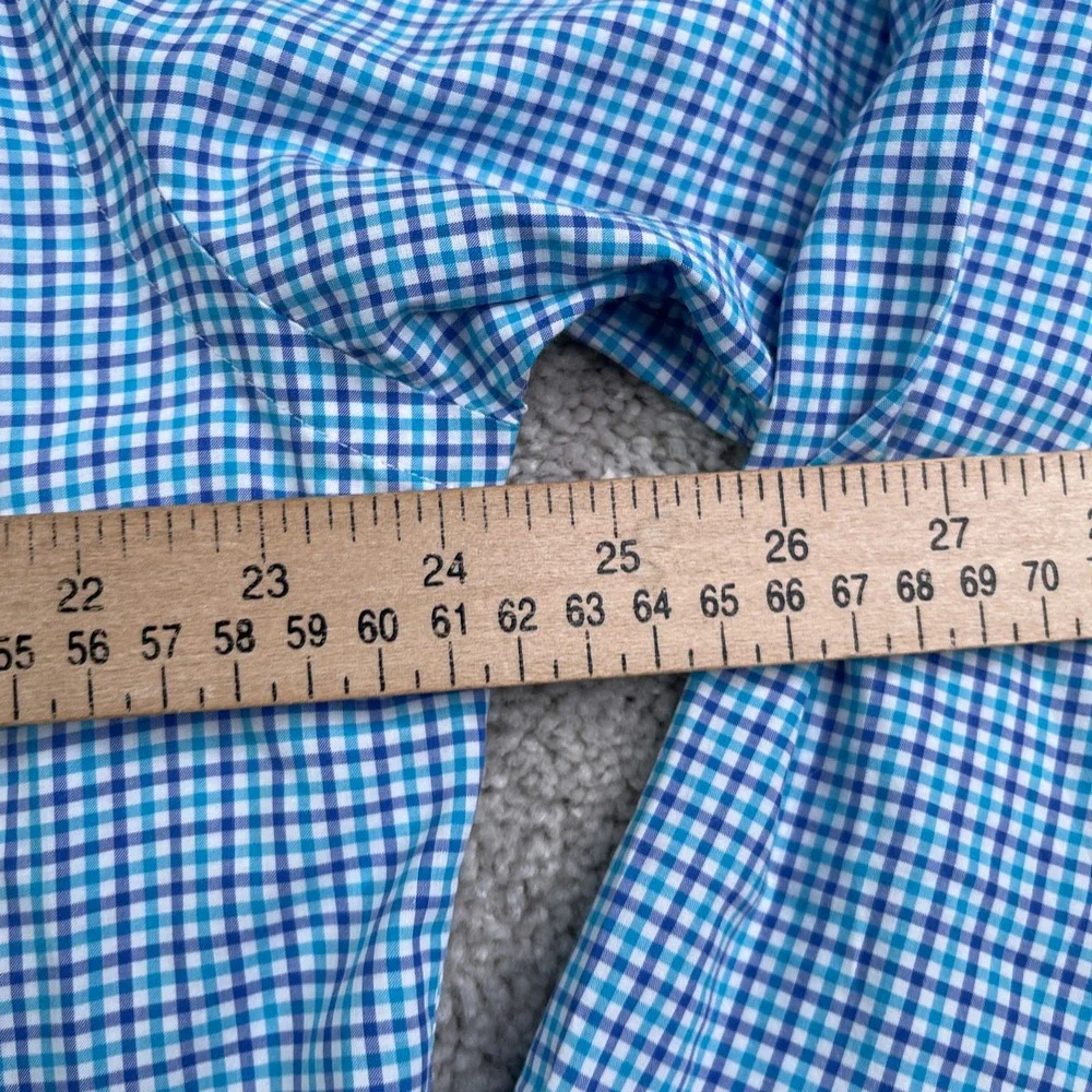 Ralph Lauren Shirt Mens Medium Blue Gingham Button Down Long Sleeve Cotton Pony